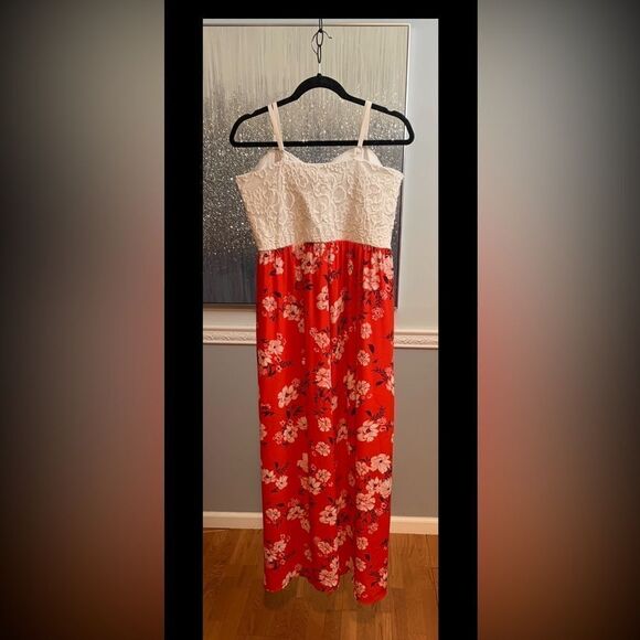 Candie’s Floral Sun dress Red SZ:L - Picture 3 of 7